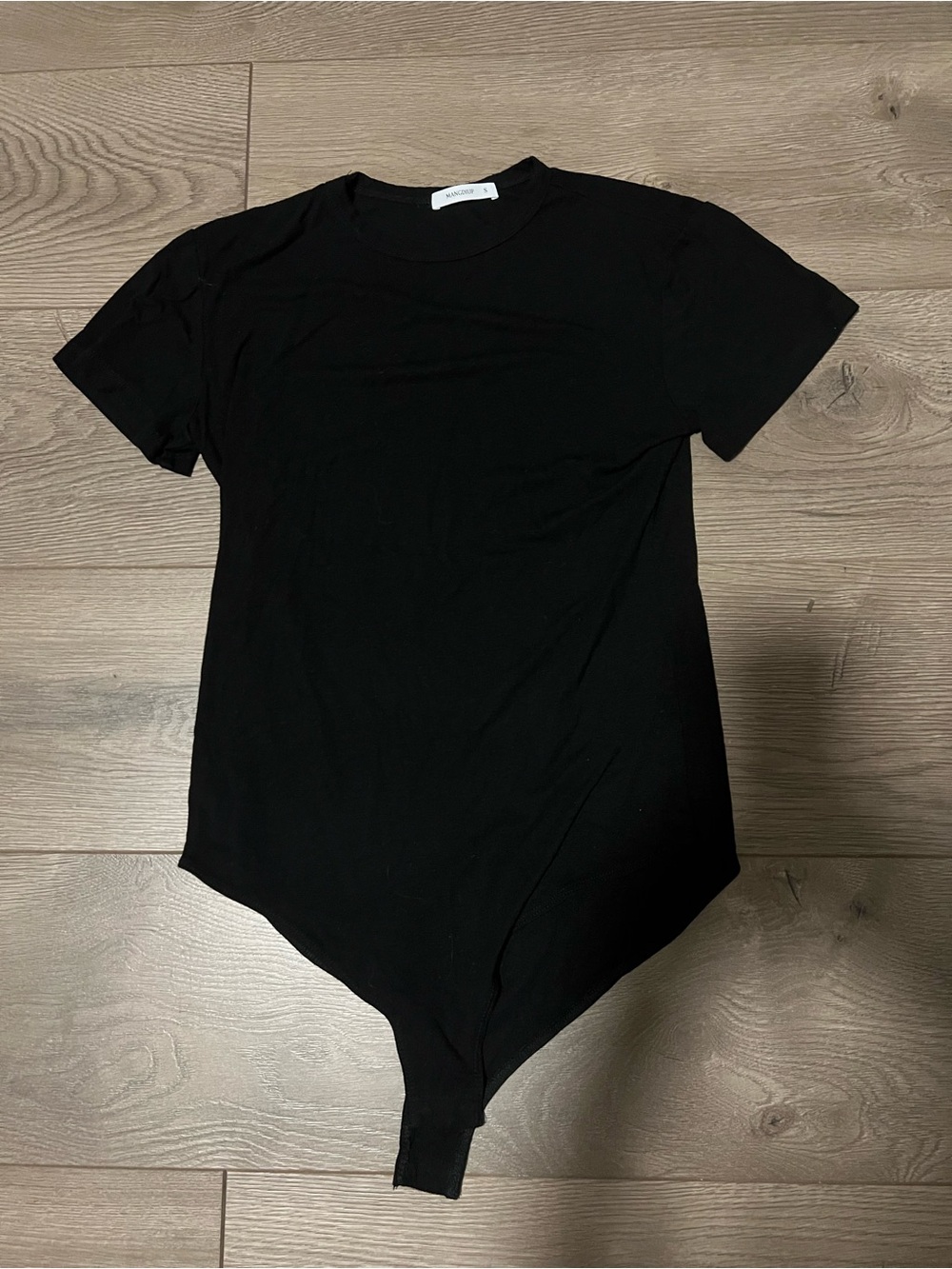 Amazon Black Short-Sleeve Crewneck Bodysuit for Women